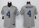 Women Nike Dallas Cowboys 4 Prescott Vapor Untouchable Nike Gray Inverted Limited Jersey,baseball caps,new era cap wholesale,wholesale hats
